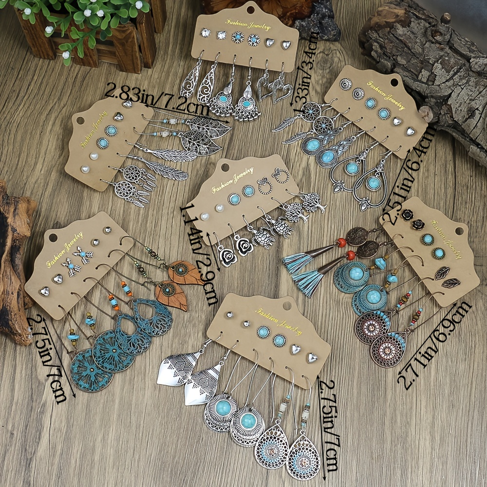 Vintage Style Leaf Turquoise Earrings